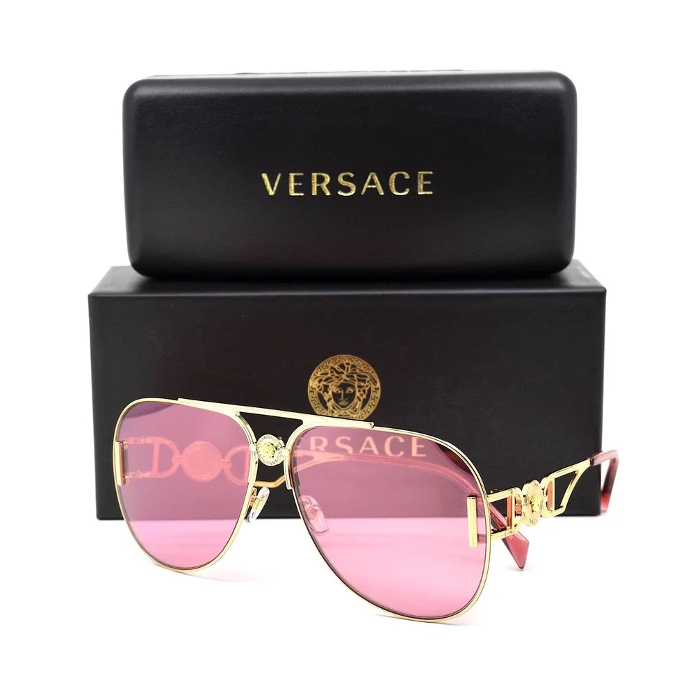 VERSACE VE2255 1002A4 GOLD PINK AUTHENTIC SUNGLASSES - Picture 3 of 13